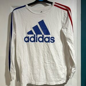 Red white and blue boys long sleeved Adidas T-shirt size 12